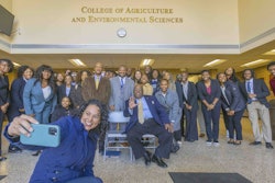 U.S. Department of Agriculture Deputy Secretary Xochitl Torres Small poses with N.C. A&T’s undergraduate USDA Scholars and 1890s Scholars during a tour of the College of Agriculture and Environmental Sciences.