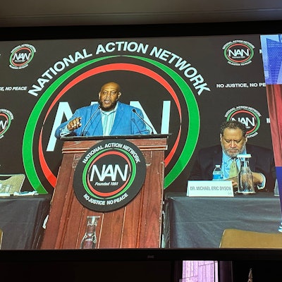 Dr. Jamal Watson leads panel discussion about the attacks on DEI at this year's National Action Network Convention sponsored by the Reverend Al Sharpton.