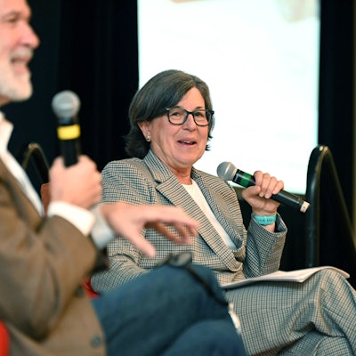Dr. Karen A Stout speaking on a panel.