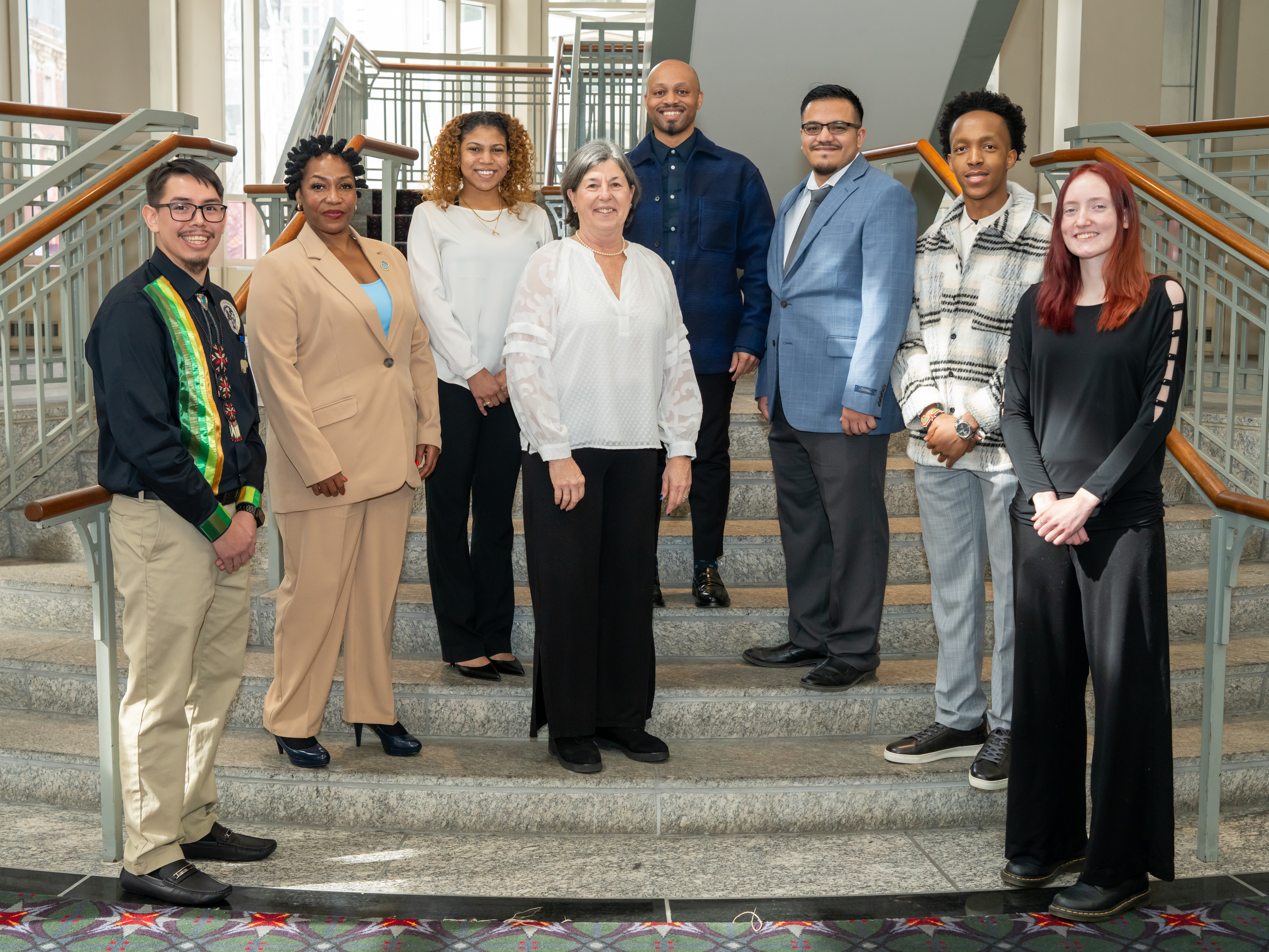 Dr. Karen A. Stout, president and CEO of Achieving the Dream (center), with 2025 DREAM Scholars