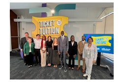 From left: Ryan Fewins-Bliss, Michigan College Access Network;Dr. Laurie Claybo, Wayne State University;Lukas Gojcaj, student winner;Lamya Robinson, student winner, Cadie Benedict, student winner, Graceful Tompkins, student winner;Lt. Gov. Garlin Gilchrist II;Ah'ja McCoy, student winner;Nathan Herbert, student winner and Dr. Beverly Walker-Griffea, Michigan Department of Lifelong Education, Advancement, and Potential.